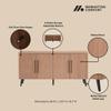 Manhattan Comfort Jodie 64" Sideboard Cabinet with Storage, Ribbed Soft-Close Doors & 8 Adjustable Cubby Shelves, Mid Century Modern Buffet Table for Entryway, Living Room or Office, Maple view 4