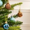 100 Pcs Mini Christmas Ball Ornaments Set, 1.18'' Blue Copper and Gold Small Shatterproof Xmas Tree Ornament Hanging Ball Bulk Decorations for Holiday Party, Wreath, Garland, Winter Decor view 2