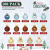 100 Pcs Mini Christmas Ball Ornaments Set, 1.18'' Blue Copper and Gold Small Shatterproof Xmas Tree Ornament Hanging Ball Bulk Decorations for Holiday Party, Wreath, Garland, Winter Decor view 3