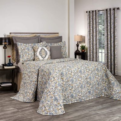 Thomasville At Home Queen and Jester Bedspreads - Jester Print, King 118" Long x 120" Wide, Single Cotton Bedspread (1), Bedroom