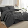 Litanika Twin/Twin XL Size Comforter Sets Grey Dark Grey - 5 Pieces Bed in a Bag Twin/Twin XL Bedding Comforter Sets, Solid Lightweight Bed Set with Comforter, Sheets, Pillowcase & Sham view 1