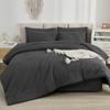 Litanika Twin/Twin XL Size Comforter Sets Grey Dark Grey - 5 Pieces Bed in a Bag Twin/Twin XL Bedding Comforter Sets, Solid Lightweight Bed Set with Comforter, Sheets, Pillowcase & Sham view 2