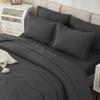 Litanika Twin/Twin XL Size Comforter Sets Grey Dark Grey - 5 Pieces Bed in a Bag Twin/Twin XL Bedding Comforter Sets, Solid Lightweight Bed Set with Comforter, Sheets, Pillowcase & Sham view 4