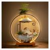 Desktop Waterfall Opening Gifts, Water Fountain, Lighting Ring, Lucky Wind, Atomization and Humidification, Office Desktop Landscape Tabletop Fountains Dcor (Color : P) (M) view 2