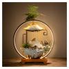 Desktop Waterfall Opening Gifts, Water Fountain, Lighting Ring, Lucky Wind, Atomization and Humidification, Office Desktop Landscape Tabletop Fountains Dcor (Color : P) (M) view 3