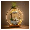 Desktop Waterfall Opening Gifts, Water Fountain, Lighting Ring, Lucky Wind, Atomization and Humidification, Office Desktop Landscape Tabletop Fountains Dcor (Color : P) (M) view 4