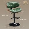 Aowos Bar Stools Set of 3, Adjustable Swivel Leather Bar Stools for Kitchen Island, Mid Century Modern Counter Height Bar Chairs Barstools with Back & Footrest (Green) view 3