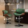 Aowos Bar Stools Set of 3, Adjustable Swivel Leather Bar Stools for Kitchen Island, Mid Century Modern Counter Height Bar Chairs Barstools with Back & Footrest (Green) view 4