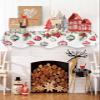 Christmas Balls Fireplace Mantel Scarf Table Runner, Red Green Xmas Botanical Poinsettia Winter Garland Mantel Top Tablerunners Dresser Scarves Cover Decorations for Windows Party Living Room 60x17 view 3