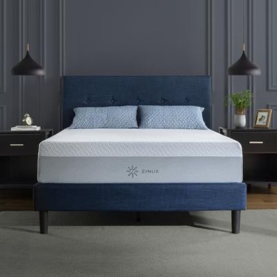 Zinus 12 Inch QUADCOOL Memory Foam Mattress, Queen, Cool to Touch Soft Knit Cover, Cooling Gel Infusion, CertiPUR US Certified