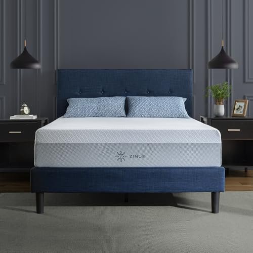 Zinus 12 Inch QUADCOOL Memory Foam Mattress, Queen, Cool to Touch Soft Knit Cover, Cooling Gel Infusion, CertiPUR US Certified