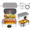 Electric Lunch Box for Adults,1L Large Capacity Self-Heating Quickly,Battery-Powered Food Warmer,Cordless for Office,Car,Travel,Party,Camping Use,158F Heat Timmable view 1