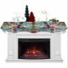 Christmas Flamingo Fireplace Mantel Scarf Table Runner, Xmas Snowman Coastal Beach Winter Garland Mantel Top Tablerunners Dresser Scarves Cover Decorations for Windows Party Living Room 90x17 view 1