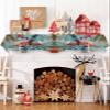 Christmas Flamingo Fireplace Mantel Scarf Table Runner, Xmas Snowman Coastal Beach Winter Garland Mantel Top Tablerunners Dresser Scarves Cover Decorations for Windows Party Living Room 90x17 view 3