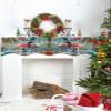 Christmas Flamingo Fireplace Mantel Scarf Table Runner, Xmas Snowman Coastal Beach Winter Garland Mantel Top Tablerunners Dresser Scarves Cover Decorations for Windows Party Living Room 90x17 view 4
