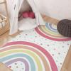 STARUIA Washable Rainbow Rug for Girl Nursery, Small Rug 3X 5 Colorful Area Rugs for Kids Bedroom, Non-Slip Soft Polka Dot Carpet Kids Rugs for Classroom Playroom Tent Castle view 1