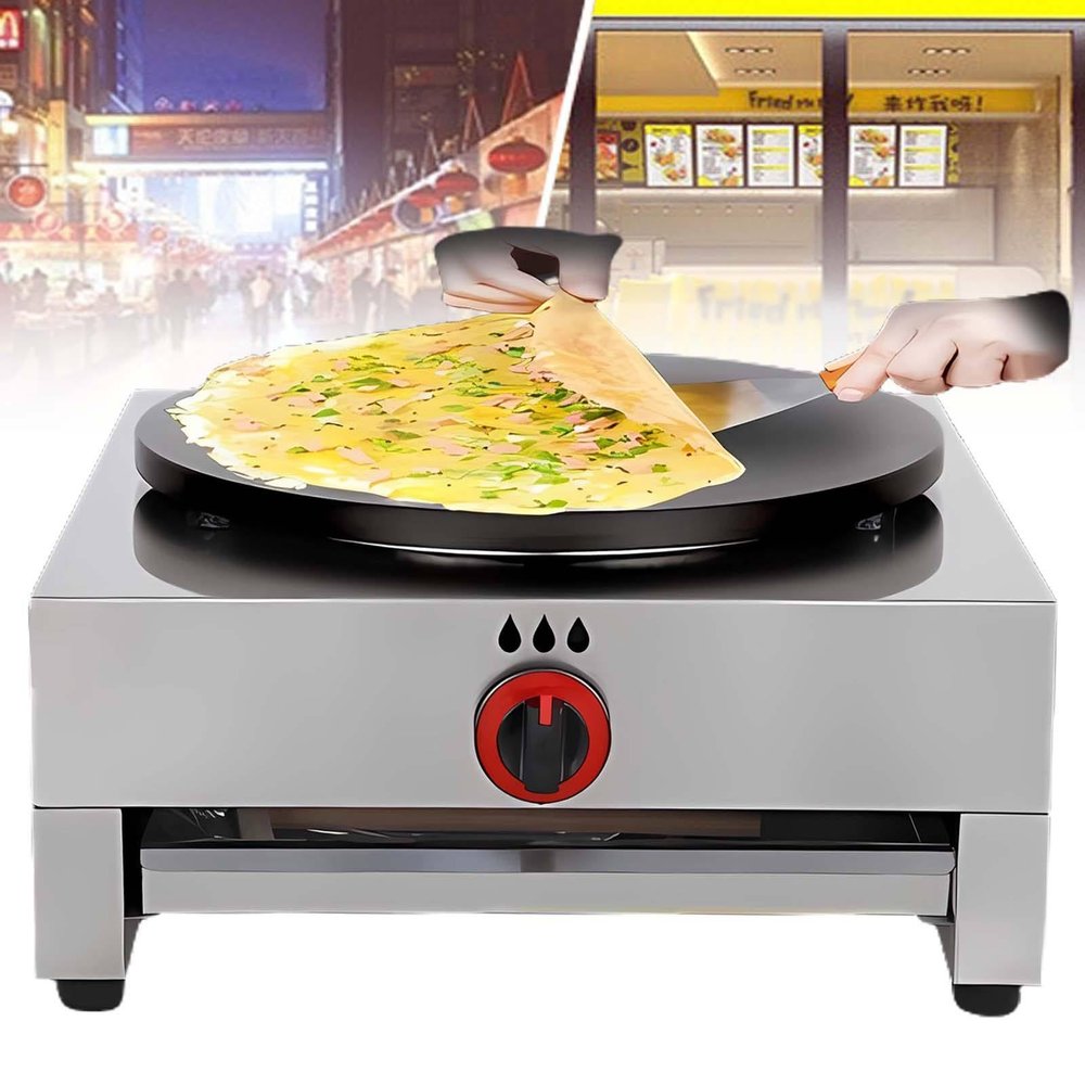 JYXYXSCP Commercial Pancake Maker, 40cm Stainless Steel Gas Pancake Maker for Pancakes, Biscuits, Eggs, Tortillas