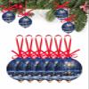 6 Pieces Christmas Ornaments,Christmas Santa Claus Elves Watching Fireworks Acrylic Hanging Pendant 2024, Winter Snowflakes Xmas Tree Decorations for Home Holiday Party view 1