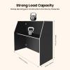 Pinelicorn 4' Folding Portable Event Bar with Top and Middle Shelves, Portable Bar Cabinet Mobile Bartender Station Mobile Laminate Foldable Bar Table for Parties and Events (Frosted Black) view 2