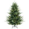 Goplus 6ft Pre-lit Artificial Christmas Tree, Faux Hinged Xmas Tree with 240 Warm White LED Lights, 778 Branch Tips, PE & PVC Mixed Leaves, for Holiday Home Office Decoration view 1
