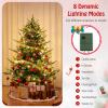 Goplus 6ft Pre-lit Artificial Christmas Tree, Faux Hinged Xmas Tree with 240 Warm White LED Lights, 778 Branch Tips, PE & PVC Mixed Leaves, for Holiday Home Office Decoration view 2