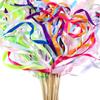 Gumney 30pcs Wedding Silk Streamers Stick, Fairy Ribbon Party Decorative Streamers Stick with Gold Bells for Holiday Celebration Activities Photo Props, Rose Red White view 4