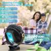 BIVBTP 12000mAh Clip on Fan 30H Longest Runtime, 8in Portable Fan Rechargeable, Ultra Quiet with Heavy-Duty Clamp, USB Desk Fans for Golf Cart,Office Desk, Treadmill, Camping, Bedroom view 2