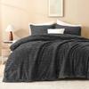 Andency Dark Grey Full Comforter Set, 3 Pieces Fleece Comforter Set for Full Size Bed, Soft Warm Fluffy Fuzzy Gray Bedding Set for Winter (1 Comforter & 2 Pillowcases) view 1