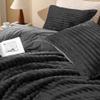 Andency Dark Grey Full Comforter Set, 3 Pieces Fleece Comforter Set for Full Size Bed, Soft Warm Fluffy Fuzzy Gray Bedding Set for Winter (1 Comforter & 2 Pillowcases) view 3