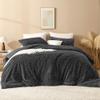 Andency Dark Grey Full Comforter Set, 3 Pieces Fleece Comforter Set for Full Size Bed, Soft Warm Fluffy Fuzzy Gray Bedding Set for Winter (1 Comforter & 2 Pillowcases) view 4