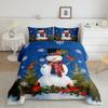 Feelyou Blue Christmas Snowman Comforter Set for Kids Boys Girls Merry Christmas Comforter Full Size Xmas Tree Bedding Set Bedroom Decor Snowflake Duvet Set Quilt Set 3Pcs view 2