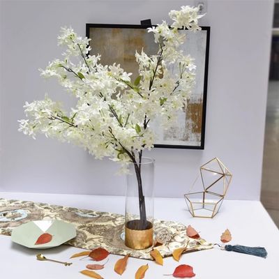 3Pcs Artificial Jasmine Flowers Branch Spray 44 Inch White Faux Silk Cherry Blossom Stems for Home Living Room Bedroom Table Centerpiece Vase Wedding Decor