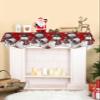 Edwiinsa Red Snowman Christmas Fireplace Mantel Scarf Table Runner, Birds Xmas Snowflake Winter Garland Mantel Top Tablerunners Dresser Scarves Cover Decorations for Windows Party Living Room 60x17 view 2