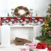 Edwiinsa Red Snowman Christmas Fireplace Mantel Scarf Table Runner, Birds Xmas Snowflake Winter Garland Mantel Top Tablerunners Dresser Scarves Cover Decorations for Windows Party Living Room 60x17 view 4