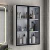 Bathroom wall cabinet storage,sod wood bathroom wall cabinet over toilet,medicine cabinets for bathroom organizer,kitchen wall cabinet with glass doors for bathroom, bedroom, kitchen,B,60*14*75cm/ view 1
