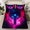 Feelyou Wolf Sheet Set King Size Kids Wild Animal Sheets with Deep Pocket Fitted Sheet for Boys Girls Teens Wildlife Bed Sheets Set Amaranth Bedding Set Room Decor Bed Set view 2