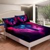 Feelyou Wolf Sheet Set King Size Kids Wild Animal Sheets with Deep Pocket Fitted Sheet for Boys Girls Teens Wildlife Bed Sheets Set Amaranth Bedding Set Room Decor Bed Set view 3