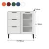 NIUYAO Sideboard Modern Contemporary 31-inch Height Storage Cabinet with Glass Doors and Drawers Accent Floor Buffet Cabinet for Living Room Entryway Dining Room Kitchen -31" L x 12" W x 31" H Orange view 2