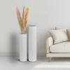 Sziqiqi White Tall Vases for Floor: 27.6/21.7in Metal Cylinder Handmade Flower Holder Extra Large Decorative Vase Set of 2 Modern Honeycomb Texture Big Standing Vase for Living Room Home Corner view 3