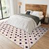 2x4 Runner Rug Purple Geometric Line Rugs for Entryway, Dark Purple Polka Dots Washable Kitchen Rugs Soft Non Slip Anti Fatigue for Sink Laundry Indoor Hallways view 3