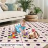 2x4 Runner Rug Purple Geometric Line Rugs for Entryway, Dark Purple Polka Dots Washable Kitchen Rugs Soft Non Slip Anti Fatigue for Sink Laundry Indoor Hallways view 4