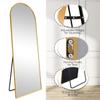 Prywot Arched Full Length Mirror, 64"x21" Free Standing Floor Mirror, Modern Full Body Mirrors with Stand, Wall Mirrors with Aluminum Alloy Frame for Bedroom,Living Room, Gold view 2