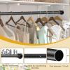 Closet Rod, 17 to 75 Inch Adjustable Closet Rod for Rugged Durability,1.3 Inch Diameter Heavy Duty Closet Rods for Hanging Clothes,Premium Metal Black Closet Poles for Wardrobes view 3