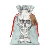 UIANG Grunge Reusable Burlap Gift Bags with Drawstring,Skull and Flowers Day of The Dead,Treat Bags Party Favor Bags Candy Goodies Food Storage Bags Gift Wrapping Package,White - M view 1