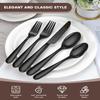 Black Silverware Set, Ollex 40PCS Black Flatware Set for 8 Include Knife Spoon Fork Set for Kitchen Tableware Eating Utensil Set, Stainless Steel Cutlery Set Mirror Polished, Dishwasher Safe view 2