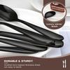 Black Silverware Set, Ollex 40PCS Black Flatware Set for 8 Include Knife Spoon Fork Set for Kitchen Tableware Eating Utensil Set, Stainless Steel Cutlery Set Mirror Polished, Dishwasher Safe view 3