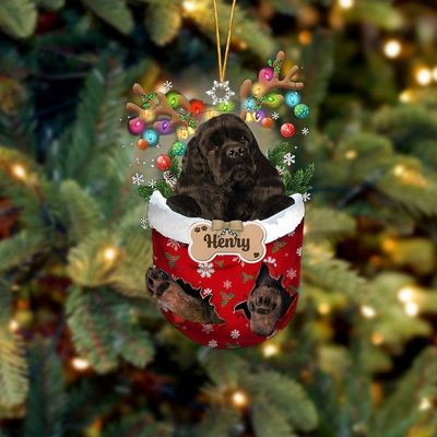 Personalized Black Cocker Spaniel in Snow Pocket Christmas Ornament 2024, Custom Black Cocker Spaniel in Snow Pocket Ornament, Dog Ornament Tree Decor, Gift for Dog Lovers, Dog Christmas Decor