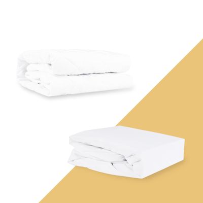 Bundle Safe and Sound Waterproof Quilted Mattress Pad + Mattress Protector (1 Pack)