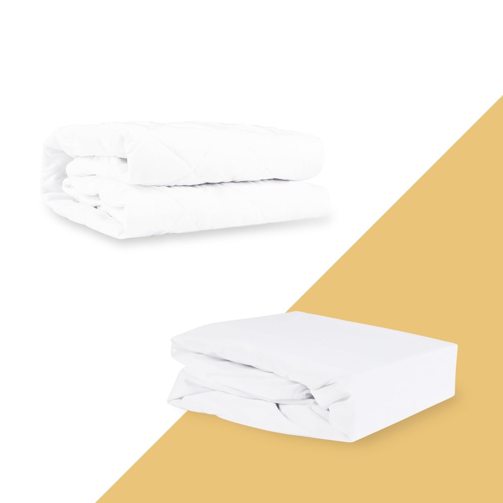 Bundle Safe and Sound Waterproof Quilted Mattress Pad + Mattress Protector (1 Pack)