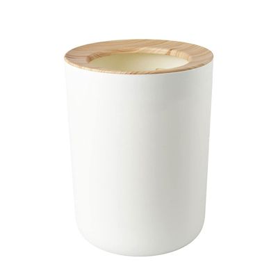 WAVEPEAK Indoor Trash cans High-Grade Wood Grain Trash Can Nordic Style Trash Can Office Bedroom Large Capacity Living Room Household Simple Waste Paper Basket Indoor Garbage cans(B)